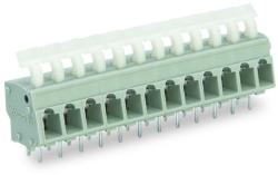 Wago PCB terminal block; push-button; 2.5 mm2; Pin spacing 5/5.08 mm; 8-pole; suitable for Ex-e applications; CAGE CLAMP®; commoning option; 2, 50 mm2; light gray (257-458/000-009/999-950)
