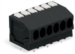 Wago THR PCB terminal block; push-button; 1.5 mm2; Pin spacing 3.5 mm; 6-pole; Push-in CAGE CLAMP®; 1, 50 mm2; black (805-306/200-604)