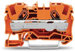 Wago 2-conductor through terminal block; 6 mm2; suitable for Ex e II applications; side and center marking; for DIN-rail 35 x 15 and 35 x 7.5; Push-in CAGE CLAMP®; 6, 00 mm2; orange (2006-1202)