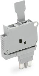 Wago Fuse plug; with pull-tab; for 5 x 20 mm miniature metric fuse; with indicator lamp; 120 V; 6.1 mm wide; gray (2004-911/1000-867)