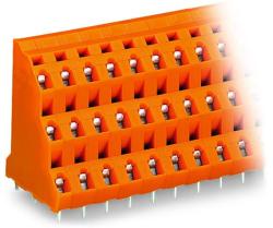 Wago Triple-deck PCB terminal block; 2.5 mm2; Pin spacing 7.62 mm; 3 x 4-pole; CAGE CLAMP®; 2, 50 mm2; orange (737-604)