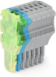 Wago 1-conductor female plug; 1.5 mm2; 7-pole; 1, 50 mm2; green-yellow, blue, gray (2020-107/000-039)