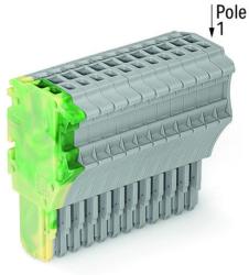 Wago 1-conductor female plug; 1.5 mm2; 14-pole; 1, 50 mm2; green-yellow, gray (2020-114/000-037)