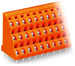 Wago Triple-deck PCB terminal block; 2.5 mm2; Pin spacing 7.62 mm; 3 x 6-pole; CAGE CLAMP®; 2, 50 mm2; orange (737-656)
