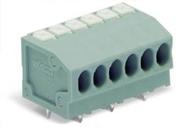 Wago PCB terminal block; push-button; 1.5 mm2; Pin spacing 3.5 mm; 6-pole; Push-in CAGE CLAMP®; 1, 50 mm2; gray (805-306)