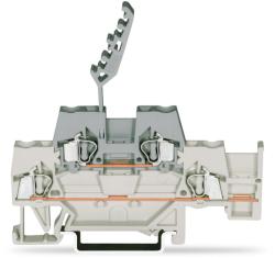 Wago Double-deck terminal block; Through/through terminal block; with additional jumper position on lower level; for DIN-rail 35 x 15 and 35 x 7.5; 2.5 mm2; CAGE CLAMP®; 2, 50 mm2; light gray/gray (280-542