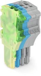 Wago 1-conductor female plug; 1.5 mm2; 4-pole; 1, 50 mm2; green-yellow, blue, gray (2020-104/000-039)