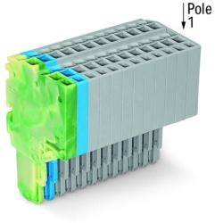Wago 2-conductor female connector; 1.5 mm2; 14-pole; 1, 50 mm2; green-yellow, blue, gray (2020-214/000-039)
