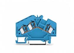 Wago 3-conductor through terminal block; 4 mm2; suitable for Ex i applications; center marking; for DIN-rail 35 x 15 and 35 x 7.5; CAGE CLAMP®; 4, 00 mm2; blue (281-651)
