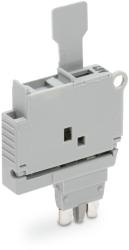 Wago Fuse plug; with pull-tab; for 5 x 20 mm miniature metric fuse; with indicator lamp; 30 - 65 V; 6.1 mm wide; gray (2004-911/1000-542)