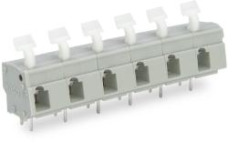 Wago PCB terminal block; push-button; 2.5 mm2; Pin spacing 10/10.16 mm; 4-pole; CAGE CLAMP®; commoning option; 2, 50 mm2; gray (257-654)