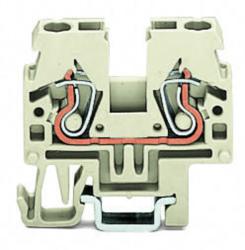 Wago 2-conductor through terminal block; 2.5 mm2; suitable for Ex e II applications; side and center marking; for DIN-15 rail; CAGE CLAMP®; 2, 50 mm2; light gray (870-919)