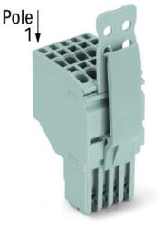 Wago 2-conductor female connector; Strain relief plate; 1.5 mm2; 7-pole; 1, 50 mm2; gray (2020-207/144-000)