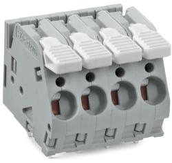Wago PCB terminal block; lever; 6 mm2; Pin spacing 7.5 mm; 10-pole; CAGE CLAMP®; commoning option; 6, 00 mm2; gray (2706-160)