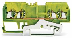 Wago 4-conductor ground terminal block; 1.5 mm2; center marking; for DIN-rail 35 x 15 and 35 x 7.5; CAGE CLAMP®; 1, 50 mm2; green-yellow (279-837)