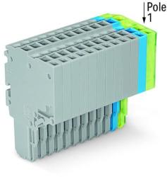 Wago 2-conductor female connector; 1.5 mm2; 13-pole; 1, 50 mm2; gray, blue, green-yellow (2020-213/000-038)