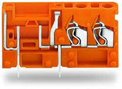 Wago Stackable 2-conductor PCB terminal block; with fuse mounting; 2.5 mm2; Pin spacing 5.08 mm; 1-pole; CAGE CLAMP®; 2, 50 mm2; orange (742-166)