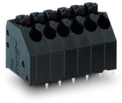 Wago THR PCB terminal block; push-button; 1.5 mm2; Pin spacing 3.5 mm; 6-pole; Push-in CAGE CLAMP®; 1, 50 mm2; black (250-106/353-604)