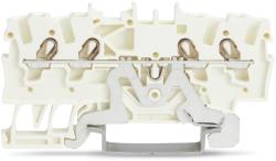 Wago 4-conductor shield terminal block; 1.5 mm2; side and center marking; for DIN-rail 35 x 15 and 35 x 7.5; Push-in CAGE CLAMP®; 1, 50 mm2; white (2001-1408)