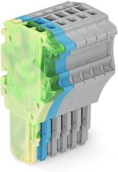 Wago 1-conductor female plug; 1.5 mm2; 6-pole; 1, 50 mm2; green-yellow, blue, gray (2020-106/000-039)