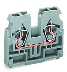 Wago 2-conductor terminal block; without push-buttons; without snap-in mounting foot; 2.5 mm2; CAGE CLAMP®; 2, 50 mm2; light gray (869-329)