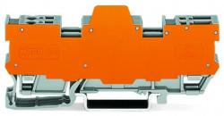 Wago 1-conductor/1-pin terminal block for pluggable modules; 6-pole; with 2 jumper positions; with orange separator plate; for DIN-rail 35 x 15 and 35 x 7.5; 4 mm2; CAGE CLAMP®; 4, 00 mm2; gray (769-183/76