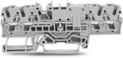 Wago 4-conductor through terminal block; 2.5 mm2; with test option; same profile as 4-conductor disconnect terminal block; side and center marking; for DIN-rail 35 x 15 and 35 x 7.5; Push-in CAGE CLAMP®; 2