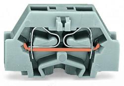 Wago 2-conductor terminal block; without push-buttons; with fixing flange; for screw or similar mounting types; Fixing hole 3.2 mm Ø; 2.5 mm2; CAGE CLAMP®; 2, 50 mm2; gray (261-301)