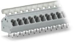 Wago PCB terminal block; push-button; 2.5 mm2; Pin spacing 5/5.08 mm; 9-pole; CAGE CLAMP®; commoning option; 2, 50 mm2; gray (256-409/334-000)
