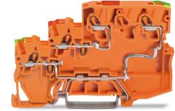 Wago 3-conductor sensor/actuator terminal block; for NPN-(low-side) switching actuators; with ground contact; with colored conductor entries; 2.5 mm2; Push-in CAGE CLAMP®; 2, 50 mm2; orange (2000-5357/101-