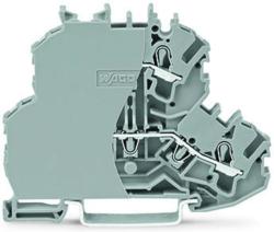 Wago Double-deck terminal block; Through/through terminal block; with end plate; N/L; without marker carrier; Blue conductor entry lower deck; for DIN-rail 35 x 15 and 35 x 7.5; 2.5 mm2; Push-in CAGE CLAMP