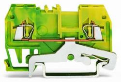 Wago 2-conductor ground terminal block; 1.5 mm2; center marking; for DIN-rail 35 x 15 and 35 x 7.5; CAGE CLAMP®; 1, 50 mm2; green-yellow (279-907)