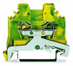 Wago 2-conductor ground terminal block; 2.5 mm2; lateral marker slots; for DIN-rail 35 x 15 and 35 x 7.5; CAGE CLAMP®; 2, 50 mm2; green-yellow (280-107)