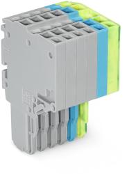 Wago 2-conductor female connector; 1.5 mm2; 6-pole; 1, 50 mm2; gray, blue, green-yellow (2020-206/000-038)