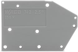 Wago End plate; snap-fit type; 1.5 mm thick; blue (742-400)