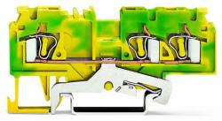 Wago 3-conductor ground terminal block; 4 mm2; side and center marking; for DIN-rail 35 x 15 and 35 x 7.5; CAGE CLAMP®; 4, 00 mm2; green-yellow (880-687/999-940)