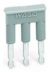 Wago Comb-style jumper bar; insulated; 3-way; IN = IN terminal block; gray (281-483)