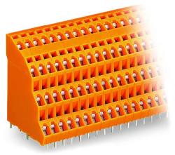 Wago Quadruple-deck PCB terminal block; 2.5 mm2; Pin spacing 5.08 mm; 4 x 4-pole; CAGE CLAMP®; 2, 50 mm2; orange (738-404)