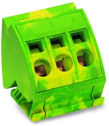 Wago Ground busbar terminal block; for (10 x 3) mm busbars; 3-pole; 16 mm2; CAGE CLAMP®; 16, 00 mm2; green-yellow (812-110)