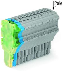 Wago 1-conductor female plug; 1.5 mm2; 15-pole; 1, 50 mm2; green-yellow, blue, gray (2020-115/000-039)