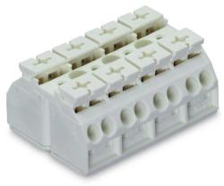 Wago 4-conductor chassis-mount terminal strip; 4-pole; without ground contact; 4 mm2; 4, 00 mm2; white (862-694)