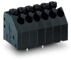 Wago THR PCB terminal block; push-button; 1.5 mm2; Pin spacing 3.5 mm; 3-pole; Push-in CAGE CLAMP®; 1, 50 mm2; black (250-203/353-604)