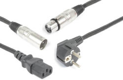PD CONNEX CX02-10m AUDIO Jel&Táp Kombikábel (XLR + Schuko + IEC)