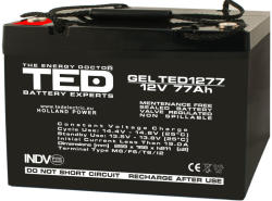 TED Electric Acumulator AGM VRLA 12V 77A GEL dimensiuni 260x167xh210mm M6 TED Battery Expert (A0059219)