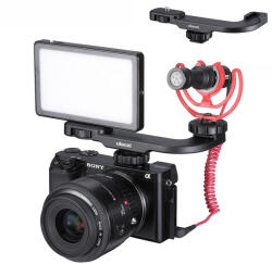 ULANZI PT-8 vlogger tartókonzol fényképezőhöz/mobiltelefonhoz 1/4-es csatlakozással, vakupapucs foglalattal