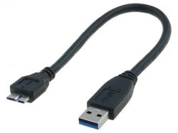 ASSMANN Cablu USB 3.0 A mufa tata - USB B micro mufa tata nichelat 0.25m ASSMANN (AK-300116-0025-S)