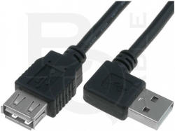 BQ CABLE Cablu USB 2.0 A soclu mama - USB A mufa tata in unghi 1.8m negru BQ CABLE (CAB-USB2AAF/2-K) - sogest