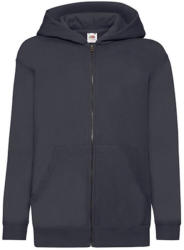 Fruit of the Loom Gyerek Pulóver Kapucnis Hosszú ujjú Fruit of the Loom Classic Hooded Sweat Jacket Kids - 164 (14-15), Mély sötétkék (navy)