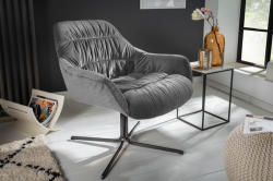 BIG DUTCH design bársony fotel - szürke (40009)
