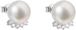 Pavona argint cercei sâmburi cu zircons şi fluvial perla 21020.1 alb